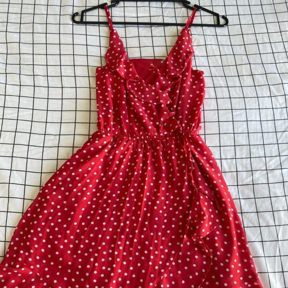 h&m red polka dot dress red polka dot wrap look dress!! i used to live and